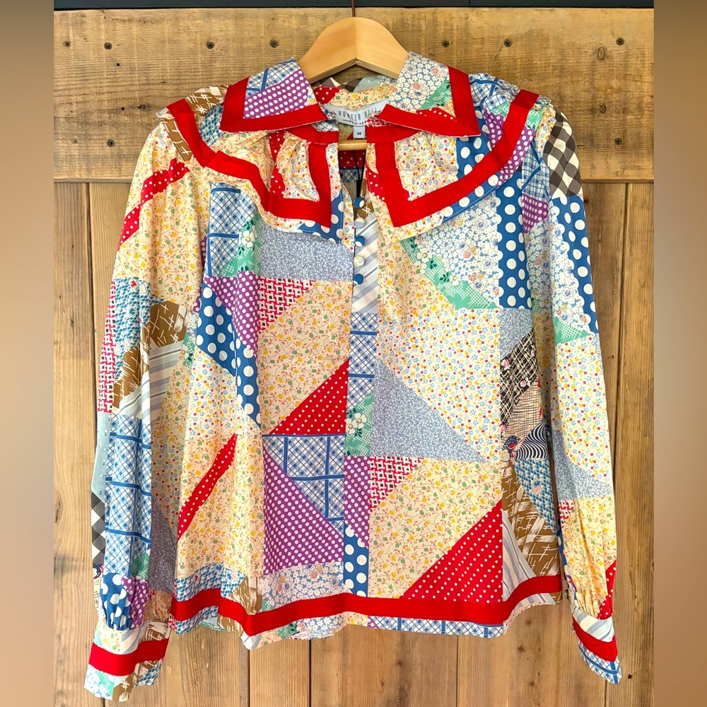 Hunter Bell Patchwork top with red trim